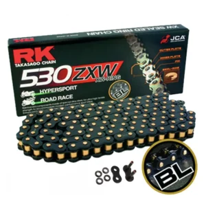 RK 530 ZXW Black Scale Ultra-HD XW-Ring Motorcycle Drive Chain with Rivet Link