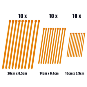 Pack of 30 Orange Zip Ties