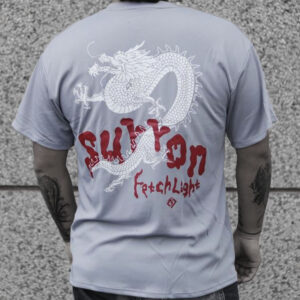 Surron Grey Sports Fabric T Shirt Dragon Logo Back Size L