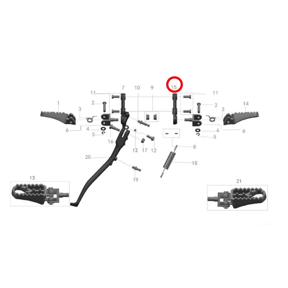 15. R. Footpeg Holder [TAL-40642-56000-000] - Urban Moto Parts