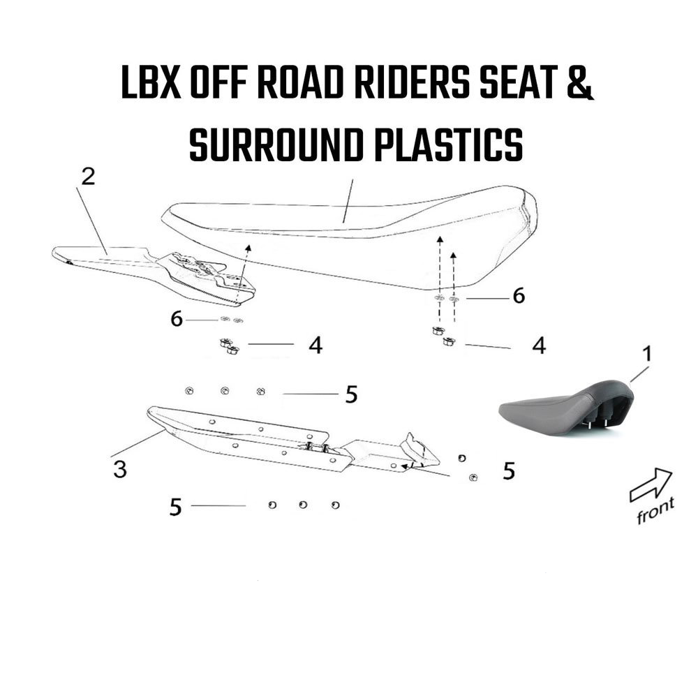 LBX Off Road Riders Seat & Surround Plastics