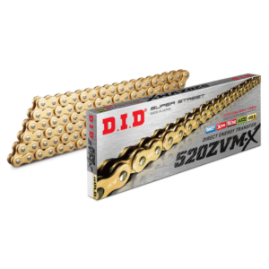 DID High Performance All Gold Motorcycle Chain 520 / 112 links with rivet link